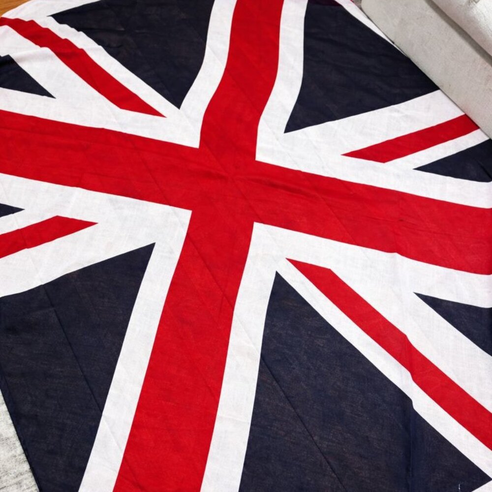 Vintage Union Jack UK Flag Scarf Wrap England Punk Mod Oversized 68”